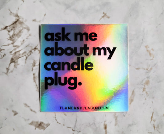 Candle Plug Holo Sticker